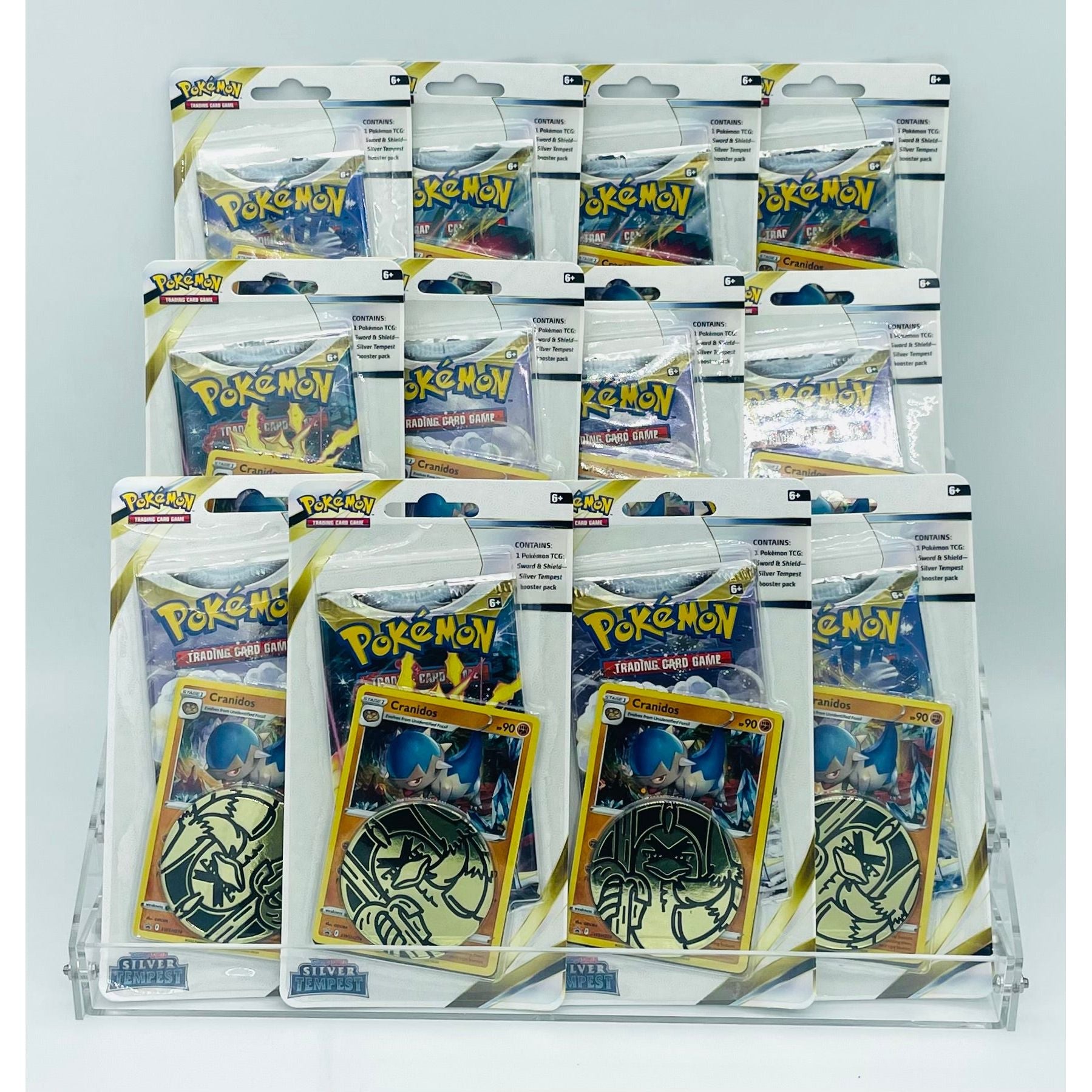 Pokemon TCG: Silver Tempest Cranidos Checklane Blister, Lot of 12 Blister Packs